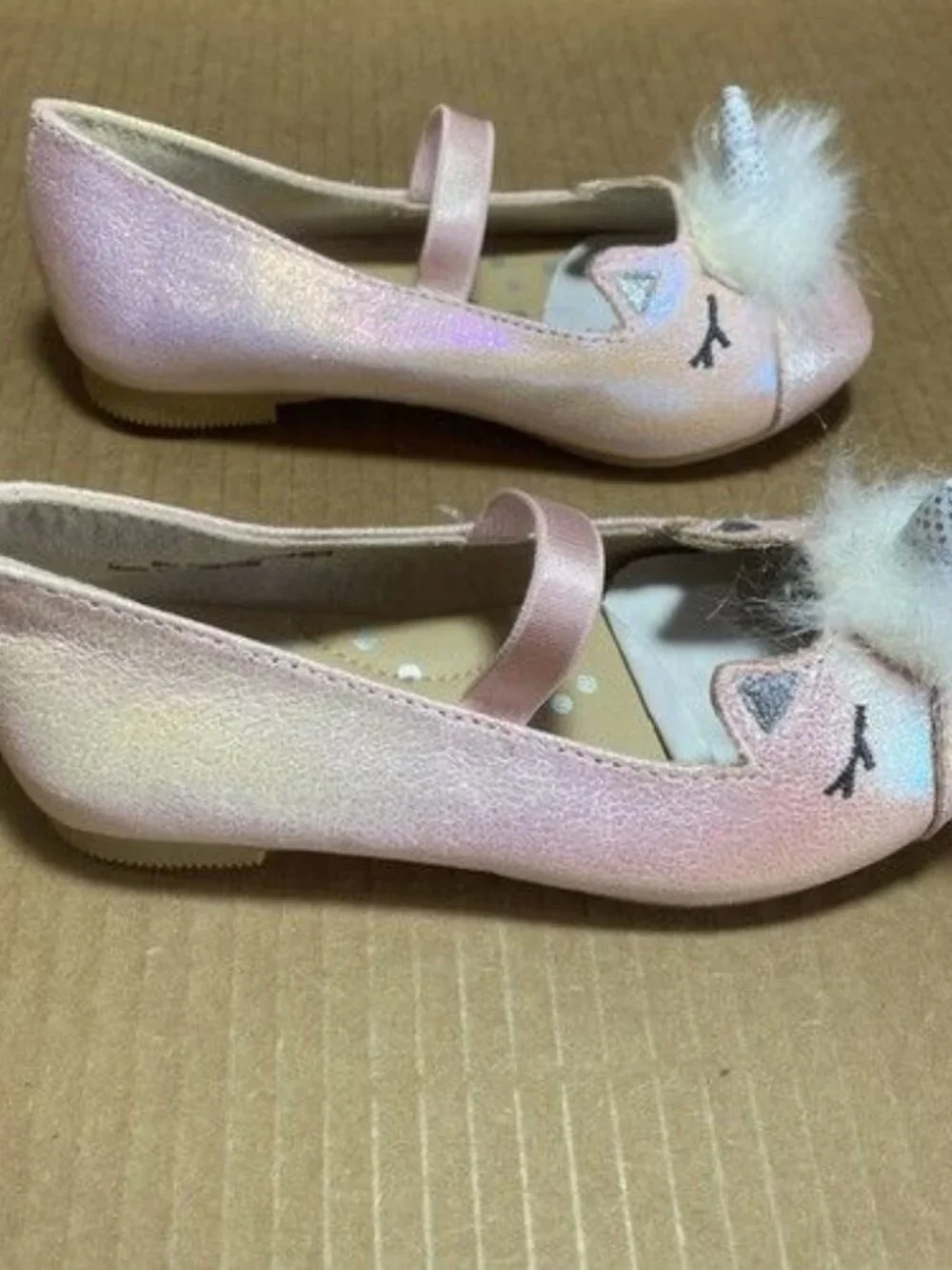 toddler girls iridescent pink unicorn flat size 7 cat and jack